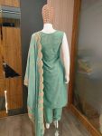 FANCY TESLA EMBROIDERY WORK TOP BOTTOM WITH DUPATTA FESTIVE WEAR WHOLESALE PRICE ETHNIC GARMENT (6)