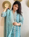 FANCY VICHITRA EMBROIDERED WORK TOP BOTTOM WITH DUPATTA FESTIVE WEAR WHOLESALE PRICE ETHNIC GARMENT (3)