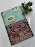 LATEST BANARASI SILK FLOWERS AND MINA & ZARI WEAVING RICH PALLU WITH UNIQUE BORDER WORK SAREE WITH UNSTITCHED BLOUSE FESTIVE WEAR WHOLESALE PRICE ETHNIC GARMENT (10)