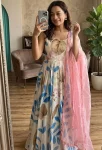 LATEST DOLA SILK DIGITAL PRINT WORK GOWN WITH DUPATTA FESTIVE WEAR WHOLESALE PRICE ETHNIC GARMENT (2)