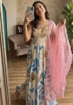 LATEST DOLA SILK DIGITAL PRINT WORK GOWN WITH DUPATTA FESTIVE WEAR WHOLESALE PRICE ETHNIC GARMENT (2)