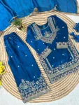 LATEST FENDY SILK EMBROIDERY SEQUENCE WORK KID’S TOP PALAZZO WITH DUPATTA FESTIVE WEAR WHOLESALE PRICE ETHNIC GARMENT (3)