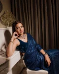 LATEST GEORGETTE EMBROIDERY SEQUANCE WORK WITH LACE WORK SAREE WITH UNSTITCHED BLOUSE PARTY WEAR WHOLESALE PRICE ETHNIC GARMENT (6)