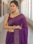 LATEST LICHI SILK JACQUARD WORK SAREE WITH UNSTITCHED BLOUSE FESTIVE WEAR WHOLESALE PRICE ETHNIC GARMENT (2)