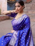 LATEST LICHI SILK JACQUARD WORK SAREE WITH UNSTITCHED BLOUSE FESTIVE WEAR WHOLESALE PRICE ETHNIC GARMENT (22)
