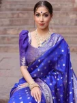 LATEST LICHI SILK JACQUARD WORK SAREE WITH UNSTITCHED BLOUSE FESTIVE WEAR WHOLESALE PRICE ETHNIC GARMENT (22)