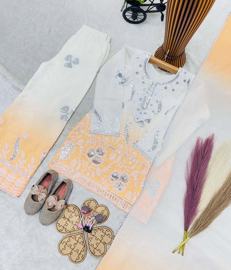 LATEST NATURAL CREPE EMBROIDERY SEQUENCE WORK WITH DIGITAL PRINT WORK KID'S TOP PALAZZO WITH DUPATTA FESTIVE WEAR WHOLESALE PRICE ETHNIC GARMENT (12)