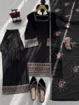 LATEST NATURAL CREPE THREAD WITH SEQUENCE WORK TOP PATIYALA WITH DUPATTA FESTIVE WEAR WHOLESALE PRICE ETHNIC GARMENT (1)