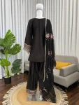 LATEST NATURAL CREPE THREAD WITH SEQUENCE WORK TOP PATIYALA WITH DUPATTA FESTIVE WEAR WHOLESALE PRICE ETHNIC GARMENT (1)