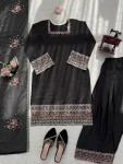 LATEST NATURAL CREPE THREAD WITH SEQUENCE WORK TOP PATIYALA WITH DUPATTA FESTIVE WEAR WHOLESALE PRICE ETHNIC GARMENT (1)