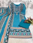 LATEST RUSSIAN SILK PRINT WORK TOP BOTTOM WITH DUPATTA FESTIVE WEAR WHOLESALE PRICE ETHNIC GARMENT (3)