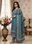 LATEST RUSSIAN SILK PRINT WORK TOP BOTTOM WITH DUPATTA FESTIVE WEAR WHOLESALE PRICE ETHNIC GARMENT (3)