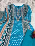 LATEST RUSSIAN SILK PRINT WORK TOP BOTTOM WITH DUPATTA FESTIVE WEAR WHOLESALE PRICE ETHNIC GARMENT (3)