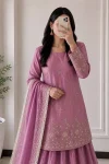 MODERN 2 TONE FENDY SILK EMBROIDERY SEQUENCE WORK TOP LEHENGA WITH DUPATTA WEDDING WEAR WHOLESALE PRICE ETHNIC GARMENT (3)