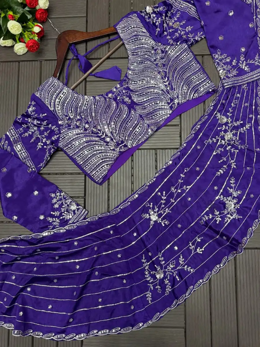MODERN CHINON EMBROIDERY WORK WITH FANCY LATKAN WORK LEHENGA CHOLI WITH DUPATTA PARTY WEAR WHOLESALE PRICE ETHNICC GARMENT (4)