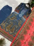 MODERN CHINON PRINT WITH SILVER DIAMOND WORK TOP BOTTOM WITH DUPATTA FESTIVE WEAR WHOLESALE PRICE ETHNIC GARMENT (3)