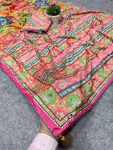 MODERN CHINON SILK DIGITAL PRINT WITH BEAUTIFUL MIRROR HANDWORK SAREE WITH UNSTITCHED BLOUSE PARTY WEAR WHOLESALE PRICE ETHNIC GARMENT (1)