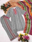 MODERN CHINON SILK DIGITAL PRINT WORK TOP BOTTOM WITH DUPATTA FESTIVE WEAR WHOLESALE PRICE ETHNIC GARMENT (5)