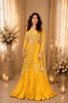 MODERN CHINON SILK MULTI THREAD EMBROIDERY + SEQUENCE WORK LEHENGA SAREE WITH STITCHED BLOUSE PARTY WEAR WHOLESALE PRICE ETHNIC GARMENT (2)