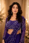 MODERN CHINON SILK MULTI THREAD EMBROIDERY + SEQUENCE WORK LEHENGA SAREE WITH STITCHED BLOUSE PARTY WEAR WHOLESALE PRICE ETHNIC GARMENT (6)