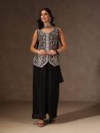 MODERN CHINON SILK SEQUENCE CODING EMBROIDERY WORK TOP PALAZZO WITH DUPATTA PARTY WEAR WHOLESALE PRICE ETHNIC GARMENT (10)