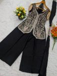 MODERN CHINON SILK SEQUENCE CODING EMBROIDERY WORK TOP PALAZZO WITH DUPATTA PARTY WEAR WHOLESALE PRICE ETHNIC GARMENT (10)