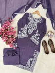 MODERN CHINON SILK THREAD EMBROIDERY WORK TOP PALAZZO WITH DUPATTA FESTIVE WEAR WHOLESALE PRICE ETHNIC GARMENT (10)