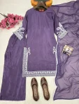 MODERN CHINON SILK THREAD EMBROIDERY WORK TOP PALAZZO WITH DUPATTA FESTIVE WEAR WHOLESALE PRICE ETHNIC GARMENT (10)