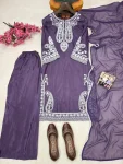MODERN CHINON SILK THREAD EMBROIDERY WORK TOP PALAZZO WITH DUPATTA FESTIVE WEAR WHOLESALE PRICE ETHNIC GARMENT (10)