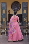 MODERN COSMOS SILK ZARI SEQUENCE EMBROIDERY WORK LEHENGA CHOLI WITH DUPATTA WEDDING WEAR WHOLESALE PRICE ETHNIC GARMENT (12)