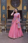 MODERN COSMOS SILK ZARI SEQUENCE EMBROIDERY WORK LEHENGA CHOLI WITH DUPATTA WEDDING WEAR WHOLESALE PRICE ETHNIC GARMENT (12)