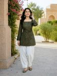 MODERN COTTON BANDHEJ PRINT WORK TOP PATIYALA SET DAILY WEAR WHOLESALE PRICE ETHNIC GARMENT (10)