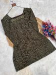 MODERN COTTON BANDHEJ PRINT WORK TOP PATIYALA SET DAILY WEAR WHOLESALE PRICE ETHNIC GARMENT (10)