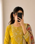 MODERN COTTON EMBROIDERY GOTA PATTI WORK TOP BOTTOM WITH DUPATTA FESTIVE WEAR WHOLESALE PRICE ETHNIC GARMENT (6)