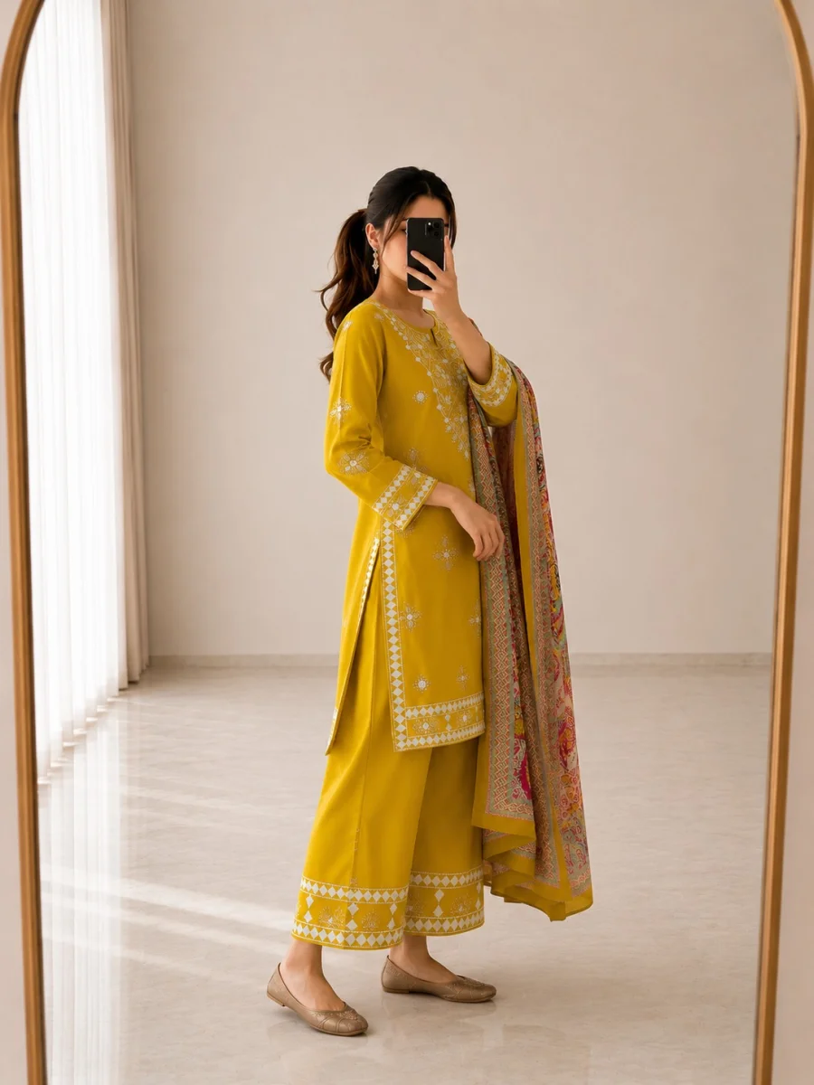 MODERN COTTON EMBROIDERY GOTA PATTI WORK TOP BOTTOM WITH DUPATTA FESTIVE WEAR WHOLESALE PRICE ETHNIC GARMENT (8)