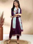 MODERN COTTON EMBROIDERY WORK KID’S TOP BOTTOM WITH DUPATTA FESTIVE WEAR WHOLESALE PRICE ETHNIC GARMENT (11)