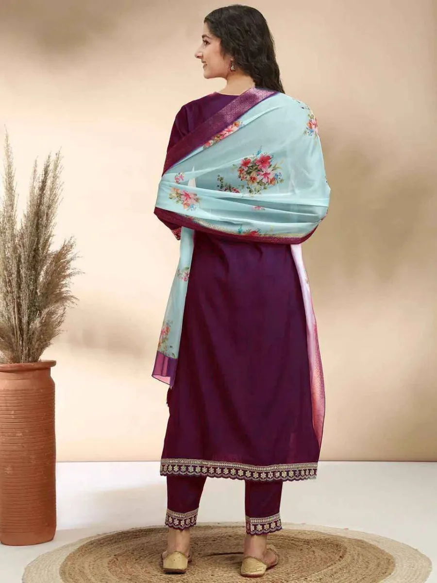 MODERN COTTON EMBROIDERY WORK KID'S TOP BOTTOM WITH DUPATTA FESTIVE WEAR WHOLESALE PRICE ETHNIC GARMENT (12)