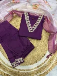 MODERN COTTON EMBROIDERY WORK KID’S TOP BOTTOM WITH DUPATTA FESTIVE WEAR WHOLESALE PRICE ETHNIC GARMENT (11)