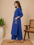 MODERN COTTON EMBROIDERY WORK TOP PENT SET FESTIVE WEAR WHOLESALE PRICE ETHNIC GARMENT (37)