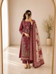 MODERN COTTON PRINT WITH EMBROIDERY SEQUENCE WORK TOP BOTTOM WITH DUPATTA FESTIVE WEAR WHOLESALE PRICE ETHNIC GARMENT (5)
