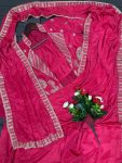 MODERN CREPE SATIN EMBROIDERY WORK READY TO WEAR SAREE WITH STITCHED BLOUSE AND KOTI PARTY WEAR WHOLESALE PRICE ETHNIC GARMENT (2)