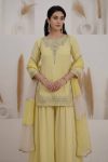 MODERN CREPE SILK EMBROIDERY SEQUENCE WORK WITH APPLE CUT WORK TOP PALAZZO WITH DUPATTA WEDDING WEAR WHOLESALE PRIC ETHNIC GARMENT (9)