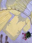 MODERN CREPE SILK EMBROIDERY SEQUENCE WORK WITH APPLE CUT WORK TOP PALAZZO WITH DUPATTA WEDDING WEAR WHOLESALE PRIC ETHNIC GARMENT (9)