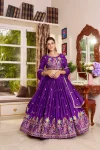 MODERN CREPE SILK EMBROIDERY SEQUENCE WORK WITH THREAD WORK LEHENGA CHOLI WITH DUPATTA WEDDING WEAR WHOLESALE PRICE ETHNIC GARMENT (1)
