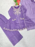 MODERN CRUNCHY SILK EMBROIDERY WORK TOP PALAZZO WITH DUPATTA FESTIVE WEAR WHOLESALE PRICE ETHNIC GARMENT (1)