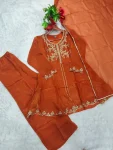 MODERN CRUNCHY SILK EMBROIDERY WORK TOP PALAZZO WITH DUPATTA FESTIVE WEAR WHOLESALE PRICE ETHNIC GARMENT (8)