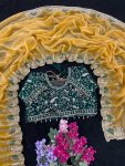 MODERN FENDY SATIN SILK SEQUENCE AND ZARI EMBROIDERY WITH CUTWORK BORDER SAREE WITH STITCHED BLOUSE FESTIVE WEAR WHOLESALE PRICE ETHNIC GARMENT (4)