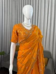 MODERN FENDY SILK BEADS WITH SEQUENCE WORK SAREE WITH UNSTITCHED BLOUSE WEDDING WEAR WHOLESALE PRICE ETHNIC GARMENT (11)