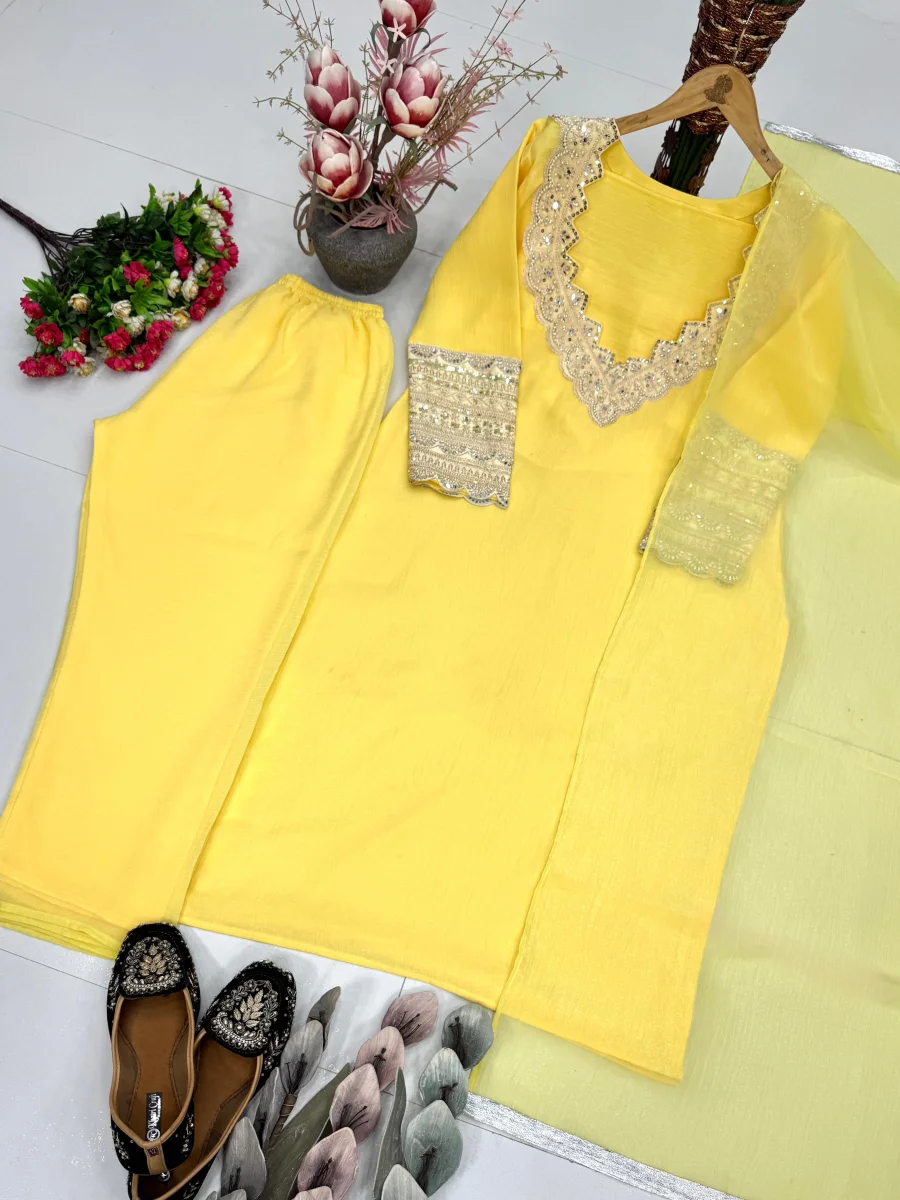 MODERN FENDY SILK EMBROIDERY CODING SEQUENCE WITH HAND WORK TOP BOTTOM CHOLI WITH DUPATTA FESTIVE WEAR WHOLESALE PRICE ETHNIC GARMENT (8)