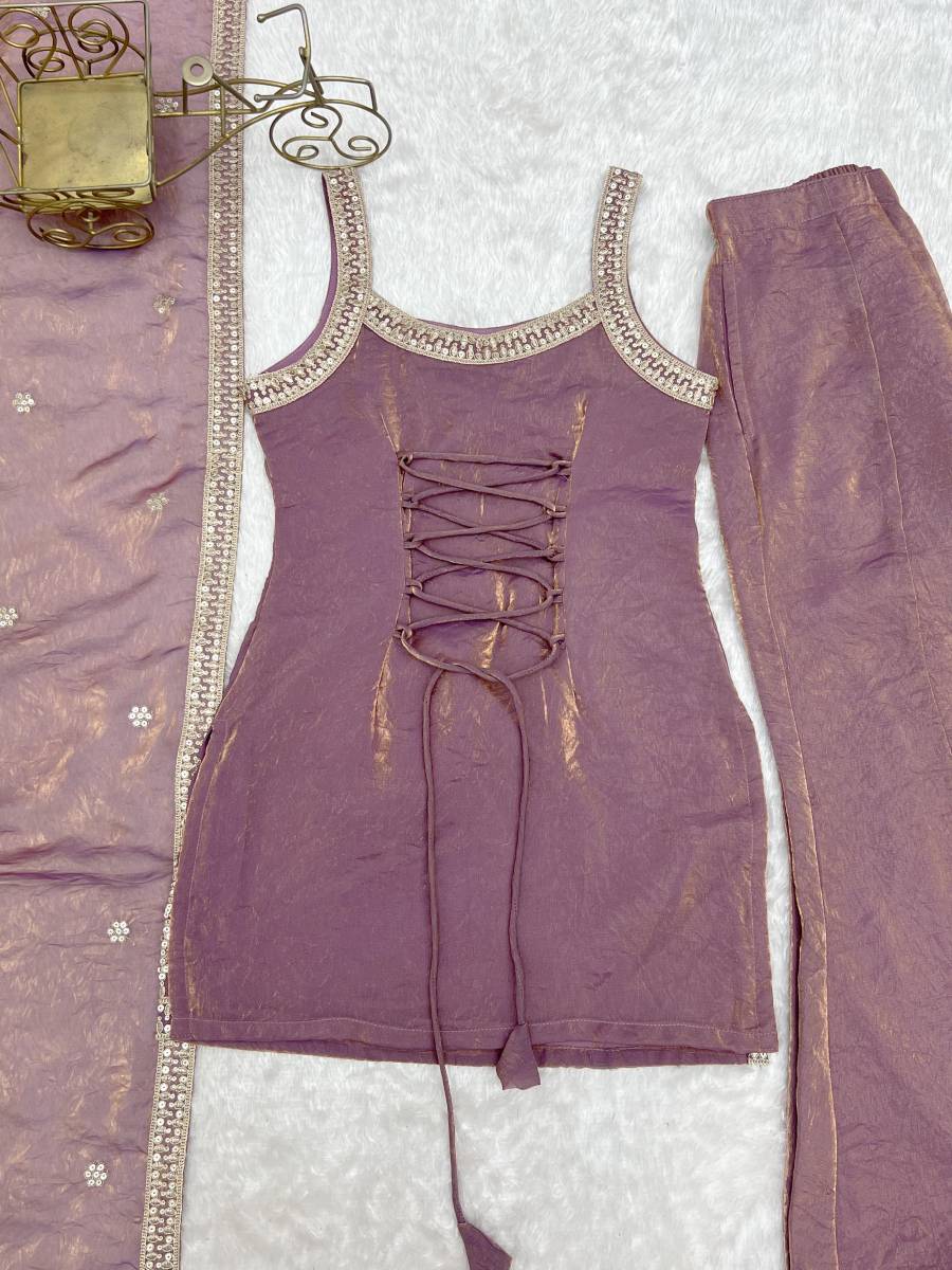 MODERN FENDY SILK EMBROIDERY SEQUENCE DORI AND JARI WORK TOP PALAZZO WITH DUPATTA FESTIVE WEAR WHOLESALE PRICE ETHNIC GARMENT (1)